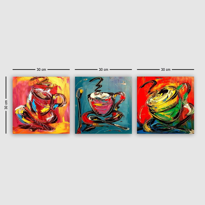 Wallity drprc6029 Conjunto de 3 Pinturas Decorativas en Lienzo Multicolor